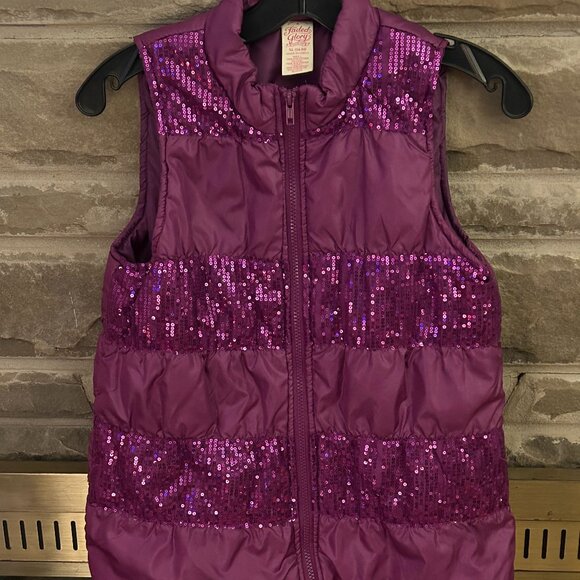 Purple Sequin Puffer